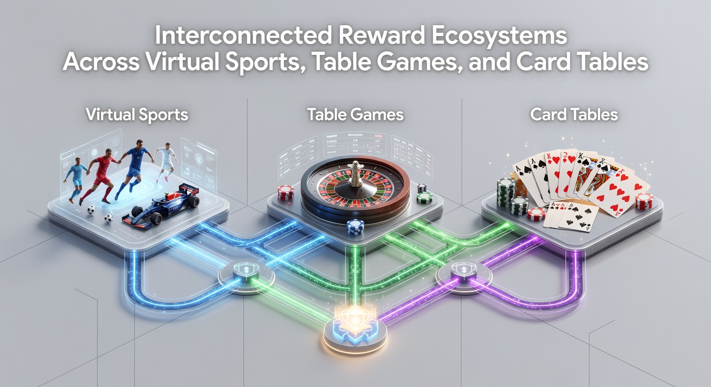 Overview of interconnected reward systems linking virtual sports, table games, and card tables in digital gaming platforms