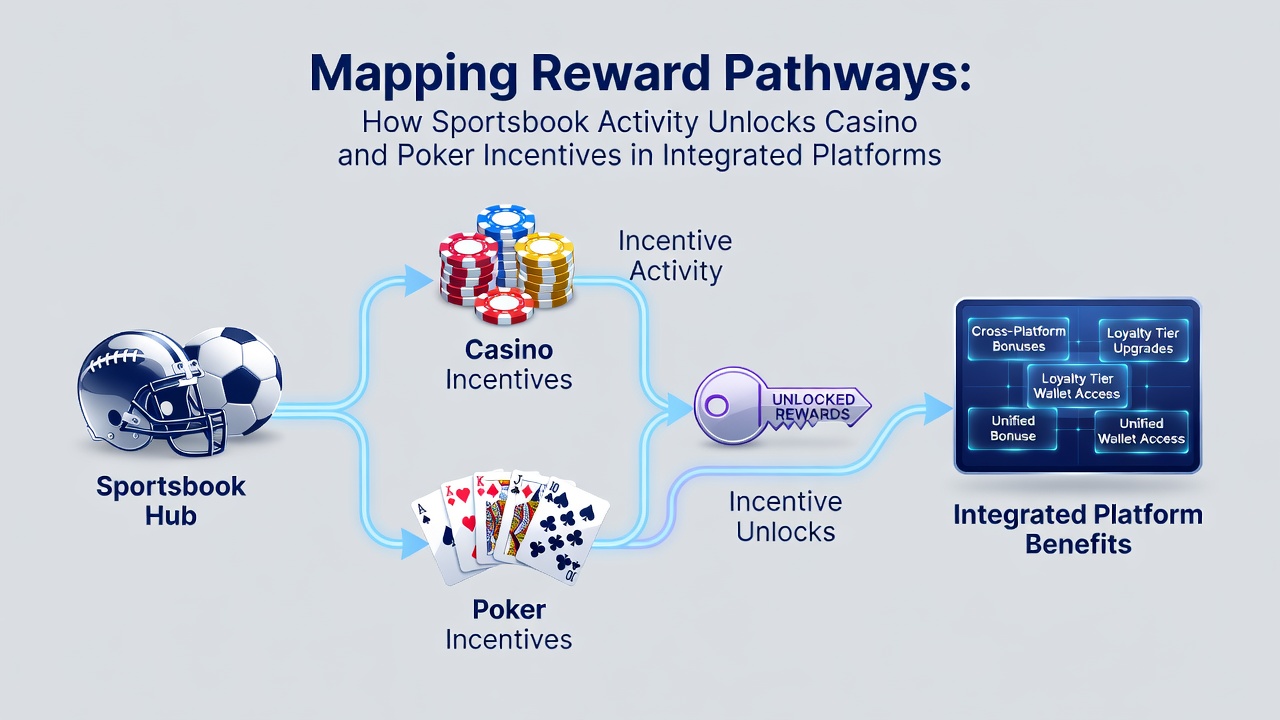 Screenshot of a player dashboard displaying unlocked casino spins and poker freeroll entries earned from recent sportsbook activity