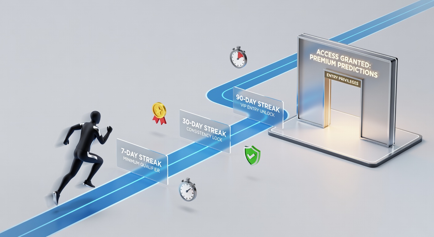 User interface displaying streak progress bars connecting sports wagers to card game entry unlocks